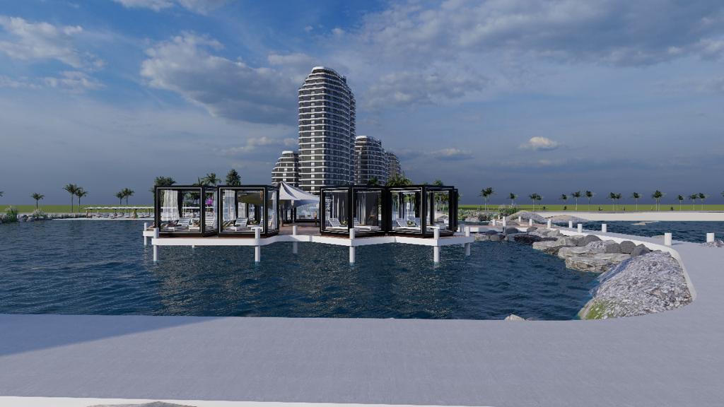 Apartments in a luxury seafront project with a private beach in Gaziveren, Cyprus