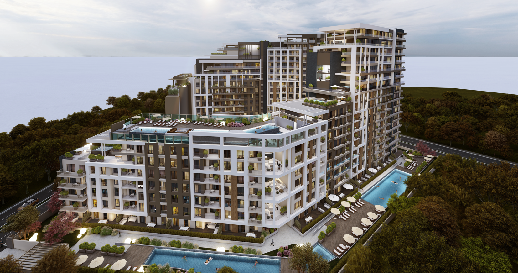 Apartments for sale in a project with sea view in Antalya, Altıntaş