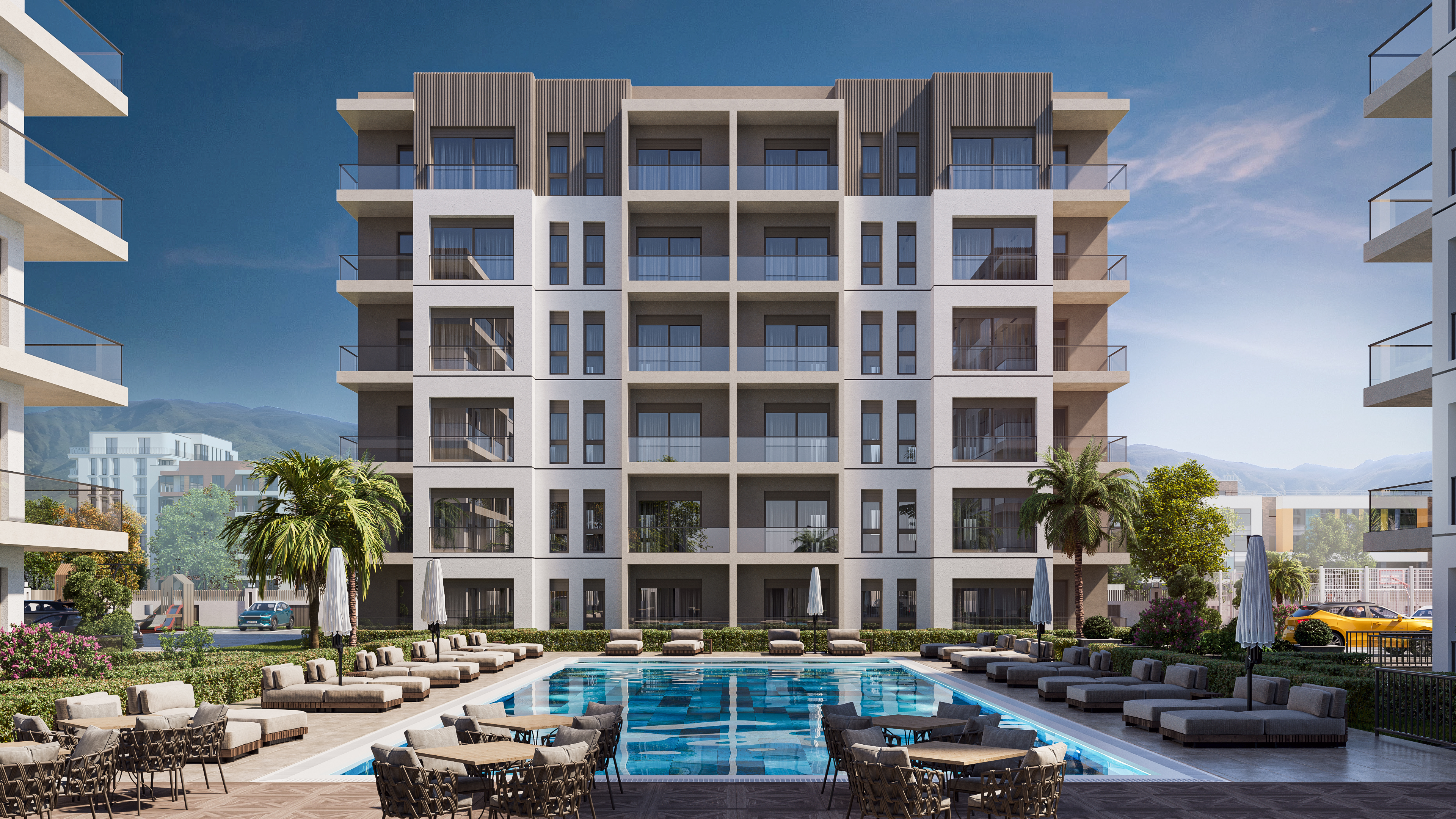 Stylish apartments in a modernly designed complex in Antalya, Altıntaş